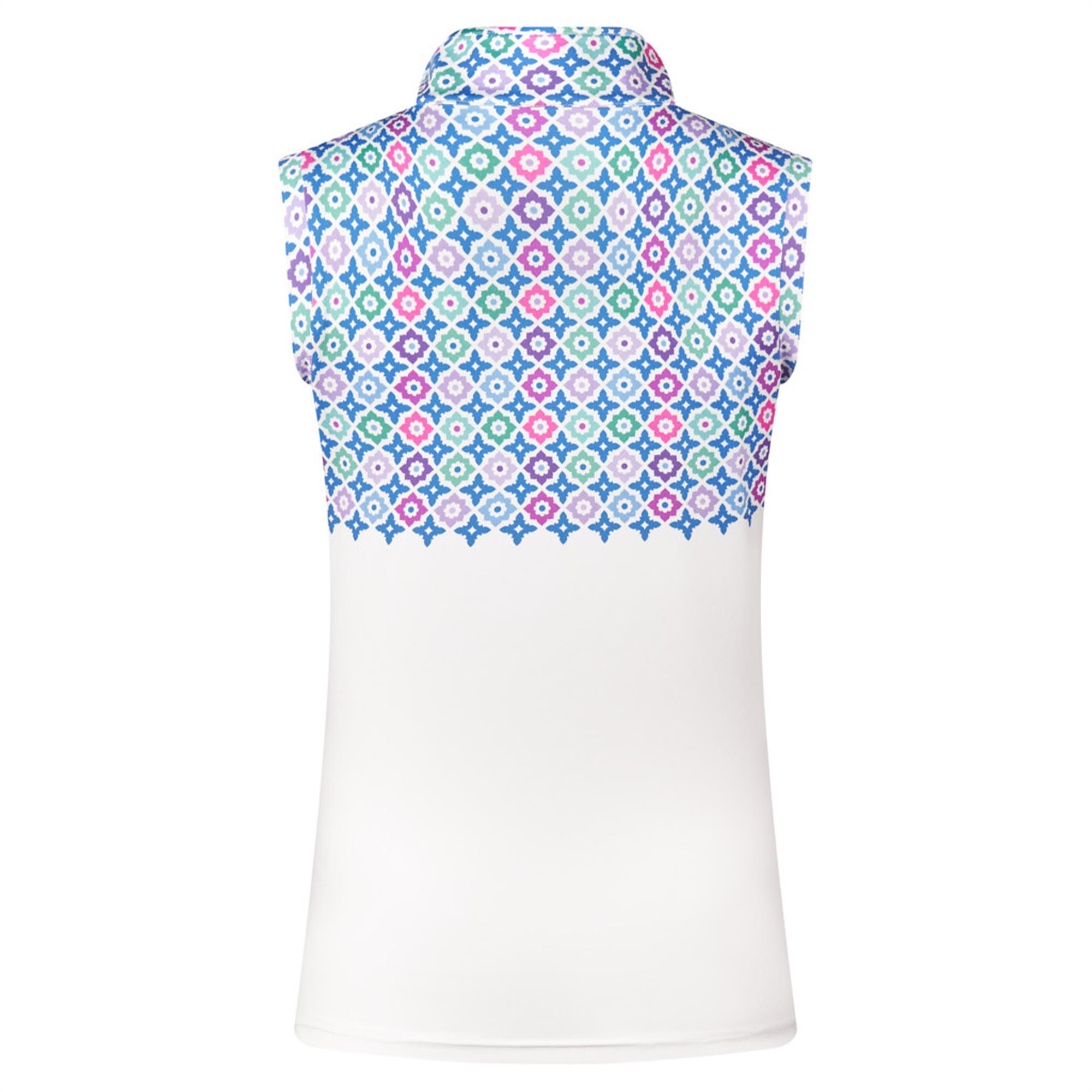 Pure Golf Truth Ladies Sleeveless Golf Polo Shirt Geoflower